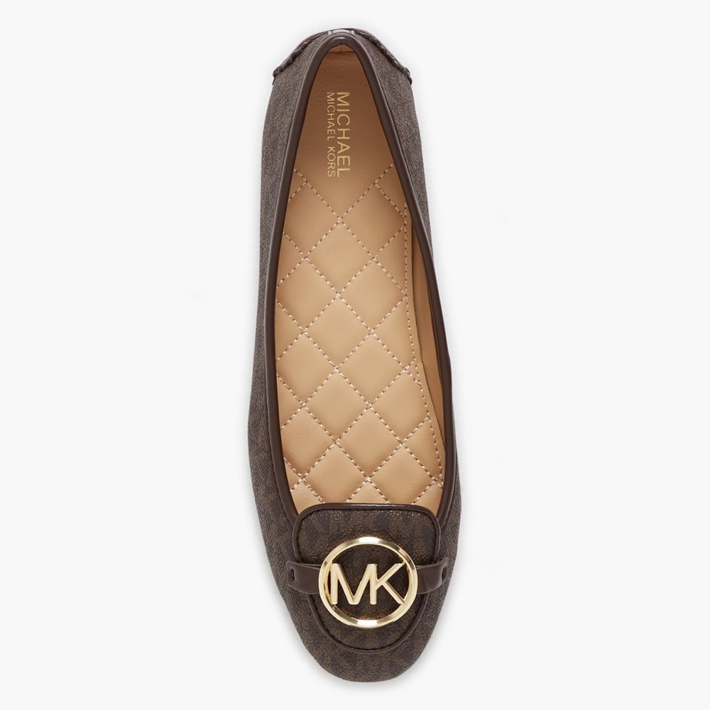 Michael Kors Black Quilted Flats with Gold Embellishment , very comfy brand NWT